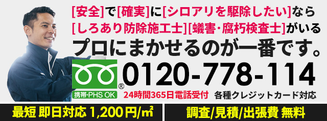 安全で確実にシロアリを駆除したいならしろあり防除施工士・蟻害腐朽検査士がいるプロにまかせるのが一番です。