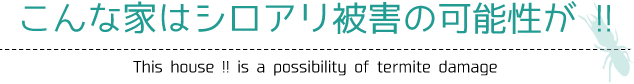 こんな家はシロアリ被害の可能性が !!