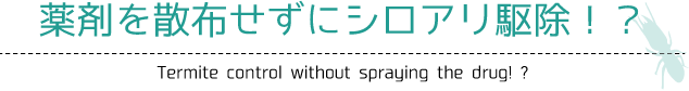薬剤を散布せずにシロアリ駆除！？