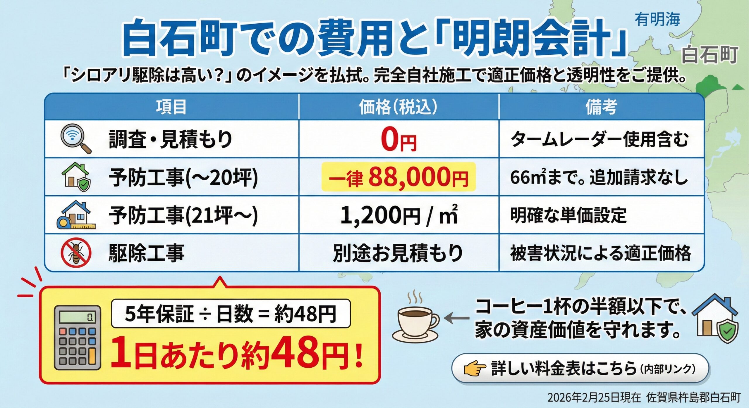 白石町での費用と明朗会計