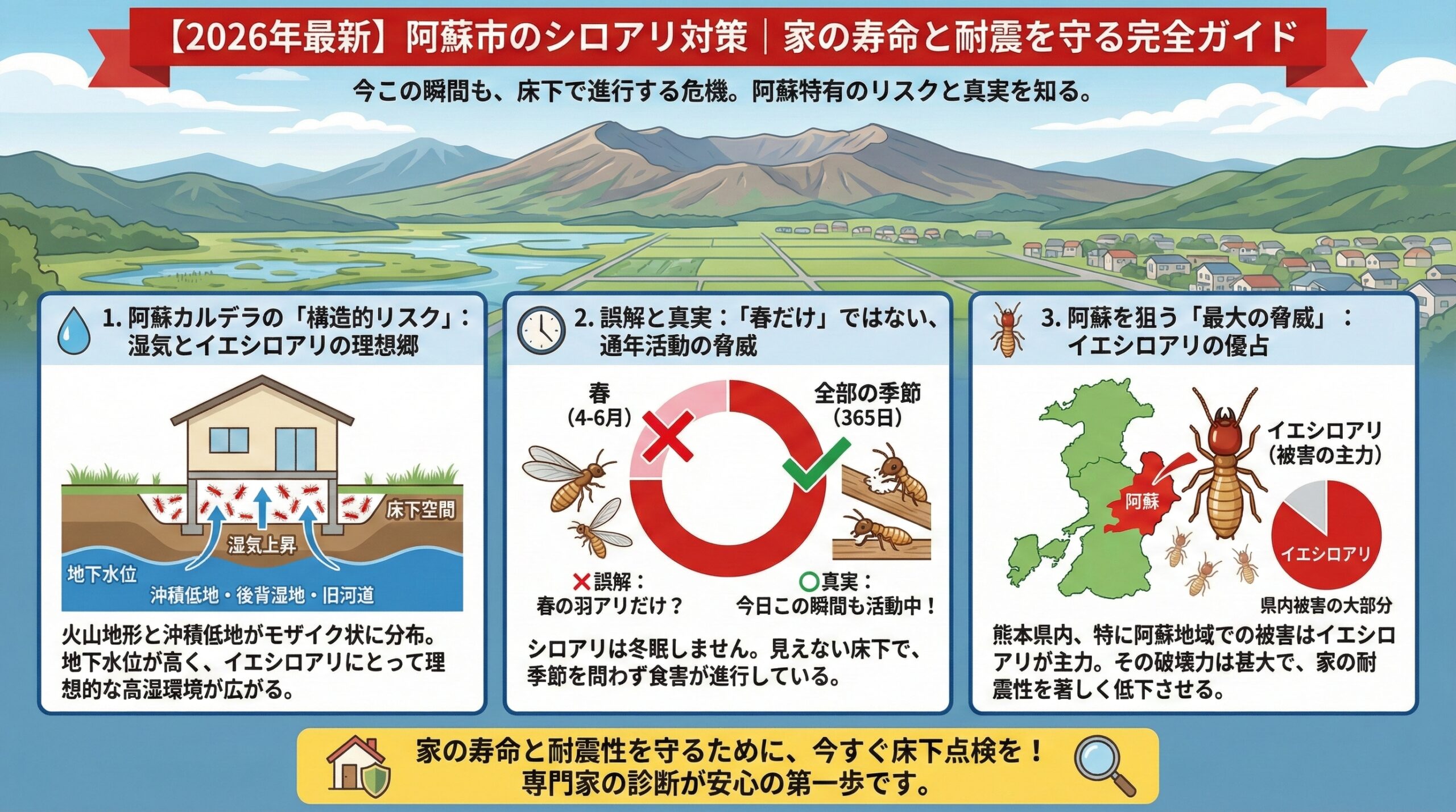 阿蘇市のシロアリ対策。家の寿命と耐震性を守る完全ガイド