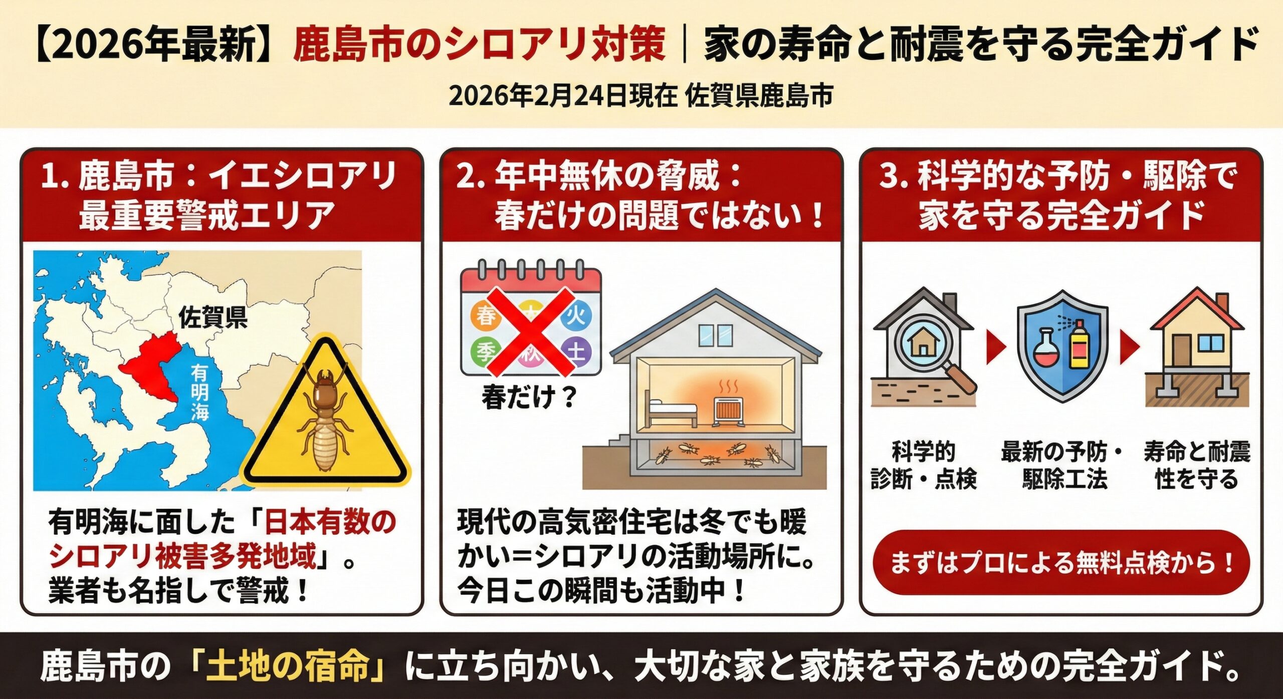 鹿島市のシロアリ対策家の寿命と耐震性を守る方法