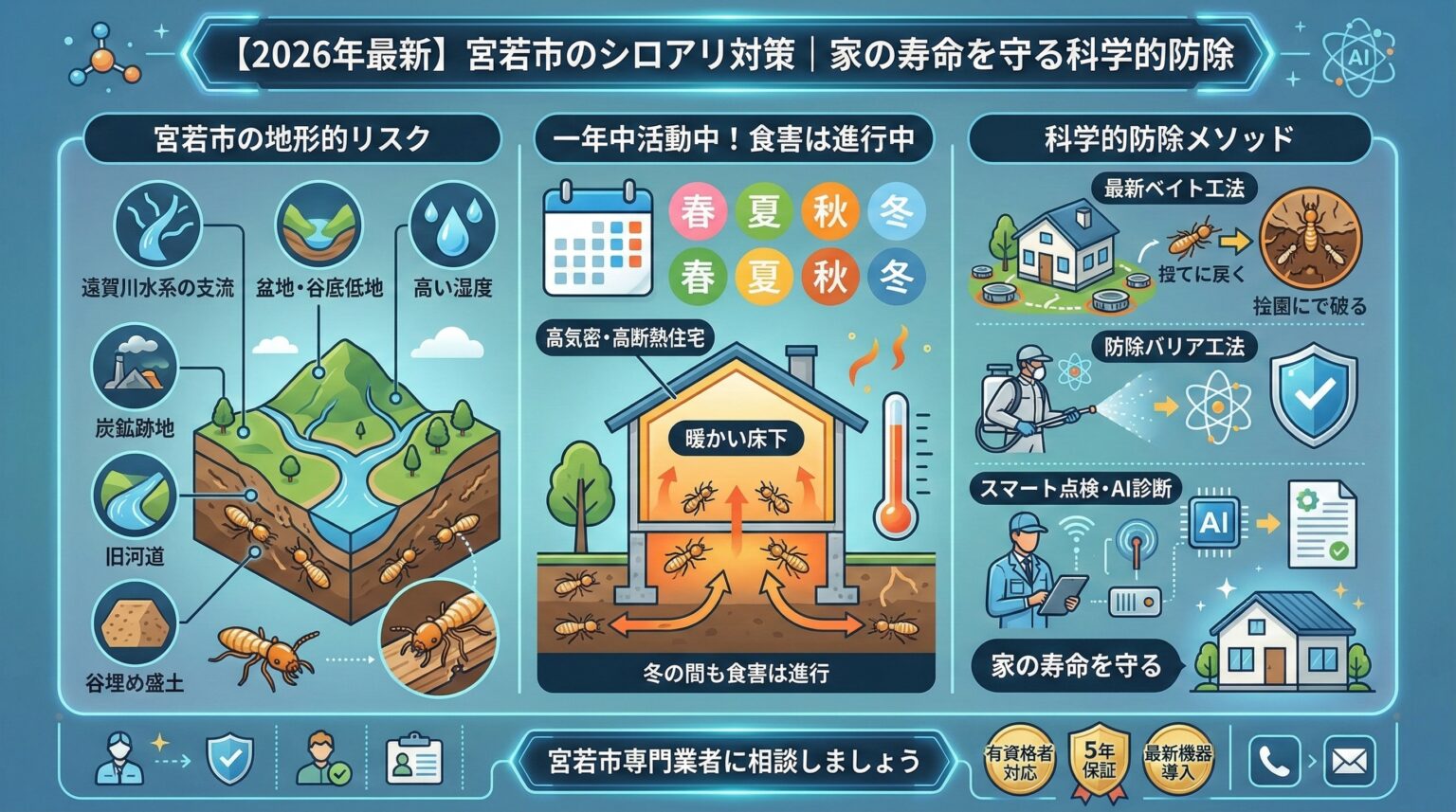 宮若市のシロアリ対策家の寿命を守る科学的予防